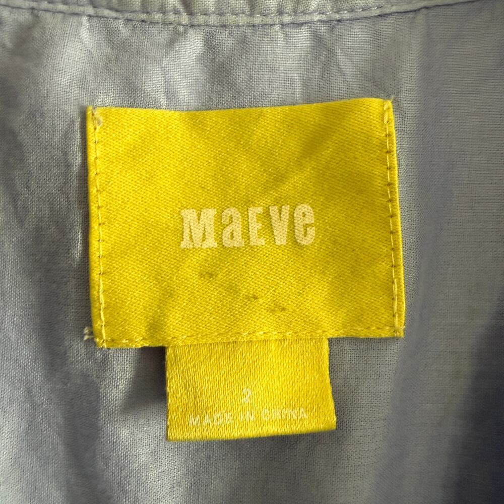 MAEVE | Anthropologie Threadbloom Blue ruffle Sleeve Embroidered Blouse | 2 - Picture 5 of 8